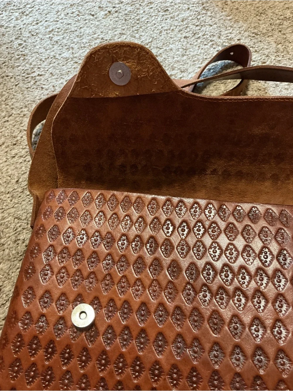 Genuine Leather Crossbody Shoulder Bag in Brown